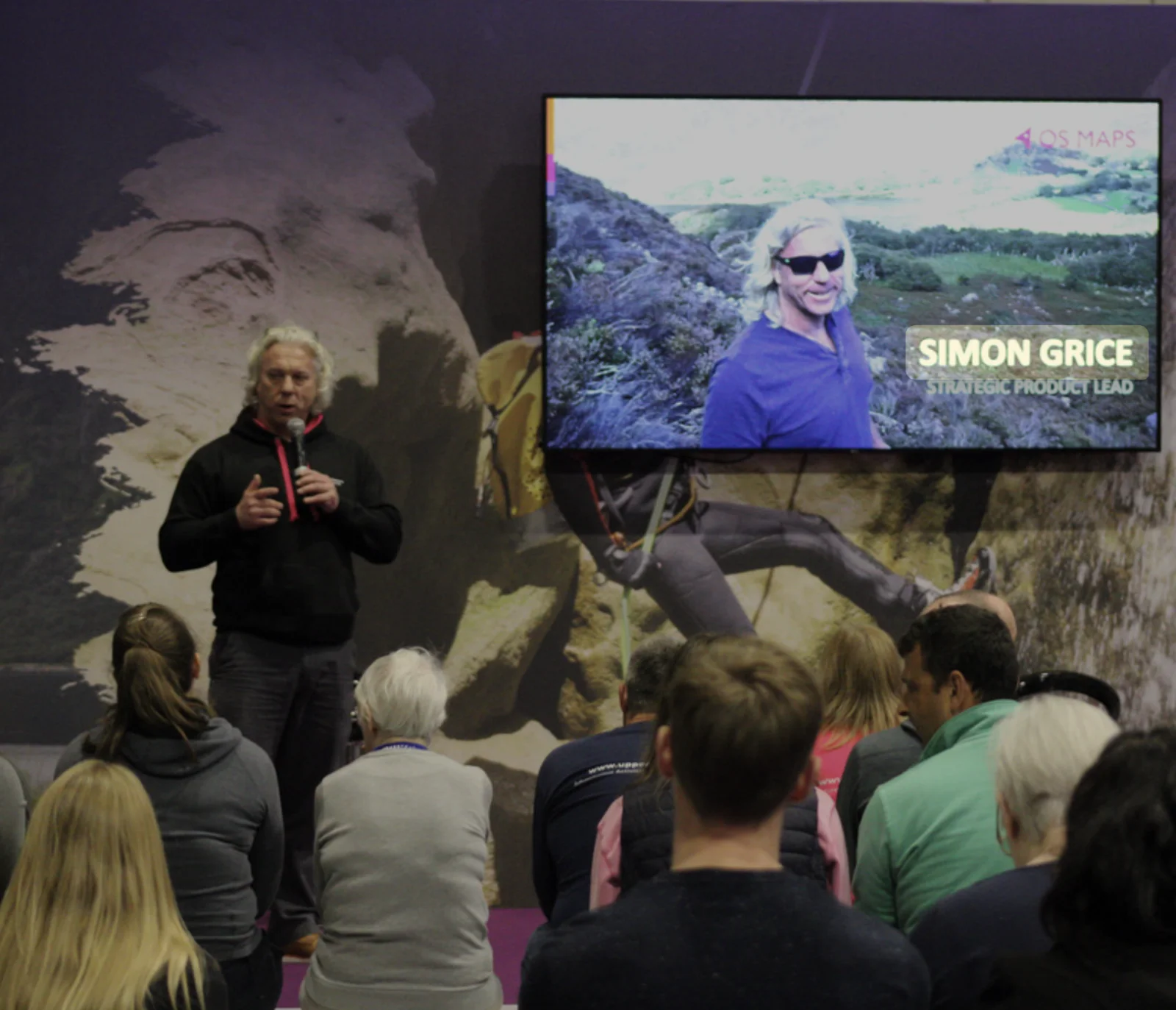 Simon Grice presenting at Ordnance Survey